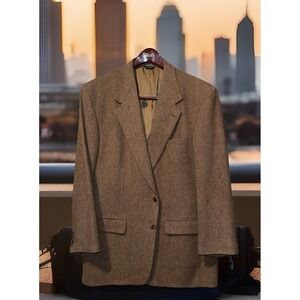 Perlis 100% Camel Hair Blazer Men 44L Tall Beige Business Wedding‎ Resort